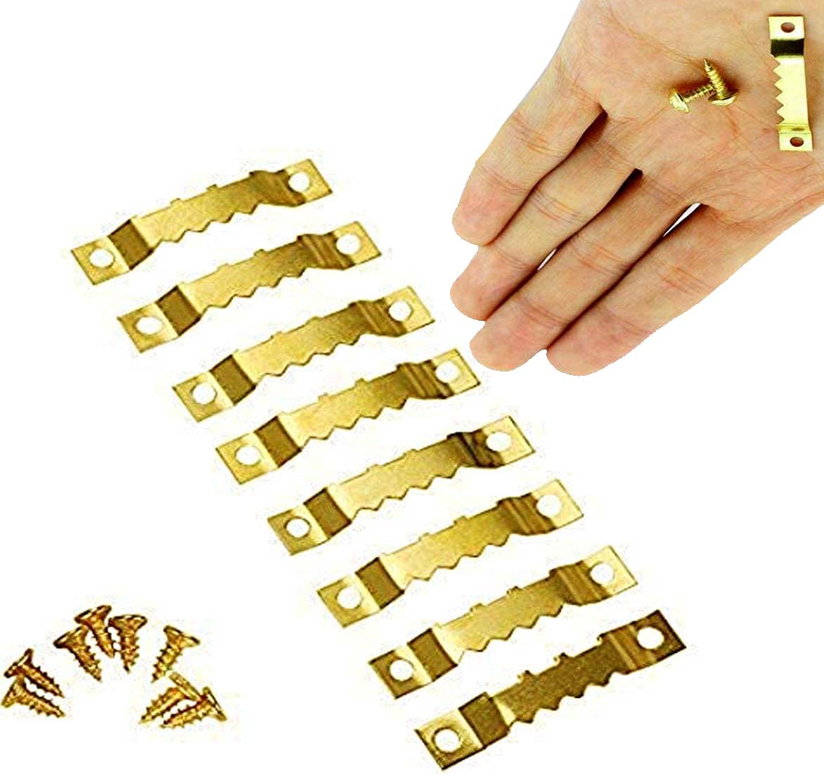 DIY CraftsHangers Picture Frame Hanging Hangers Double Hole with Screws for Home Decoration Creative Picture Frame Hanging + Screws (Pack of 15 Pcs, Hanging Hangers + Screws)