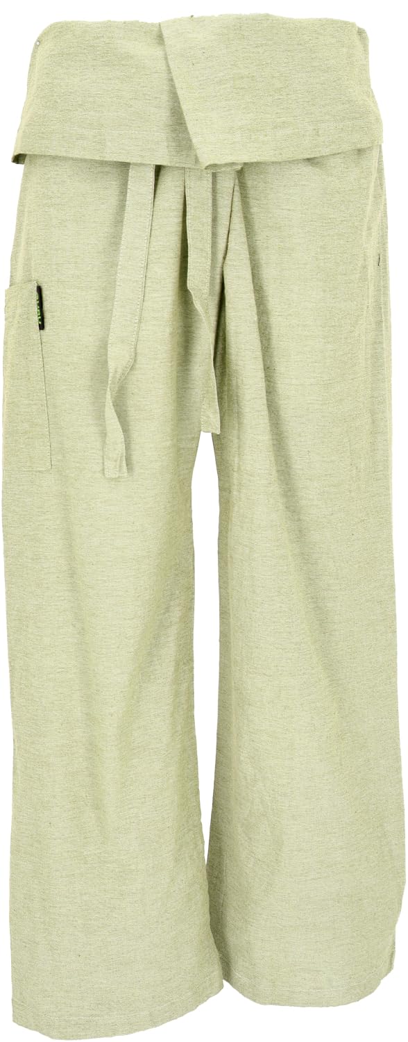 GURU SHOP Fischerhose Thai Style aus fester Baumwolle – Unigröße, Salbei