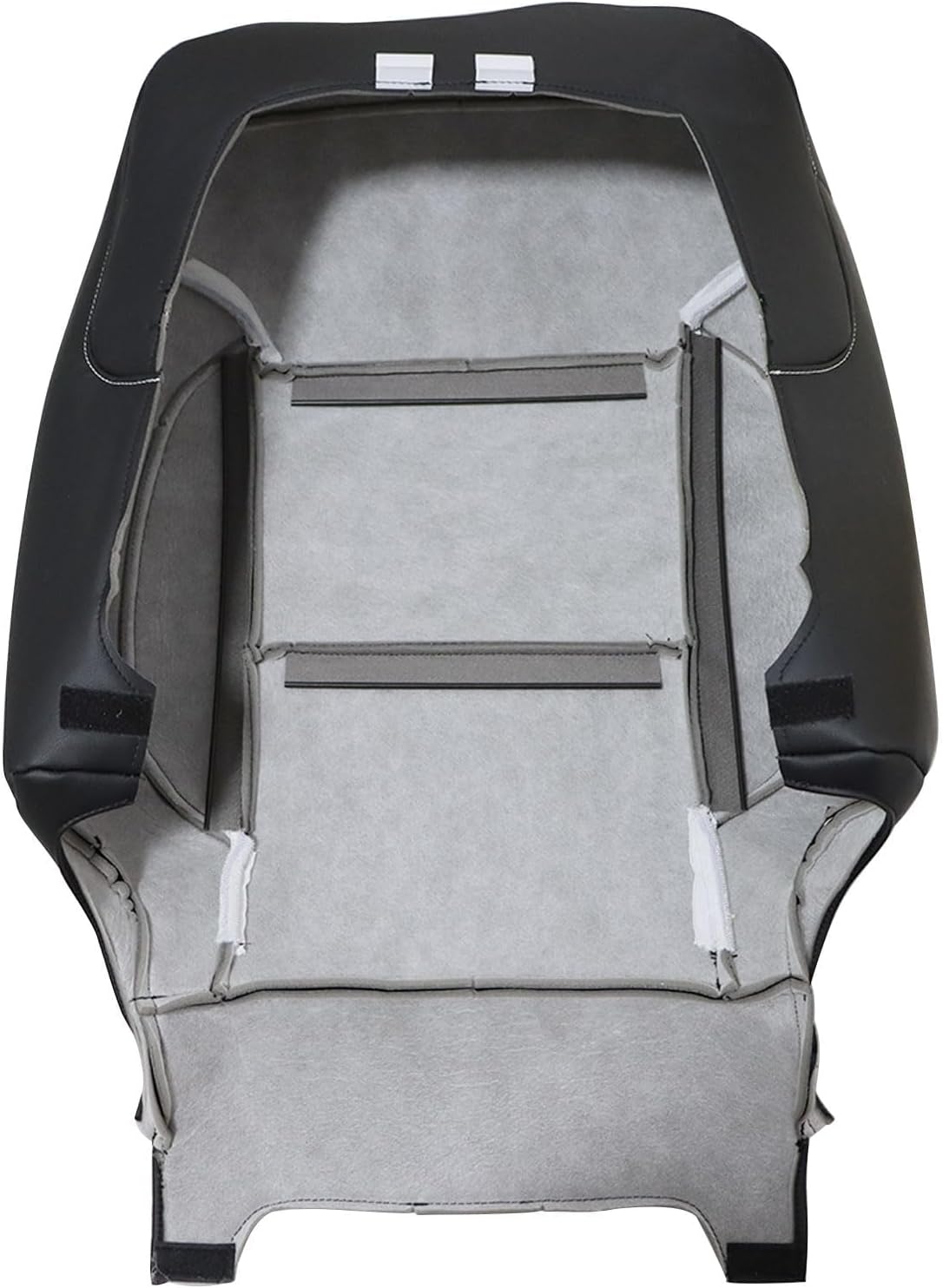 SecosAutoparts Driver & Passenger Bottom & Top Lean Back Replacement Perforated Leather Seat Covers Black Compatible with Chevy Silverado GMC Sierra 2014 2015 2016 2017 2018 2019