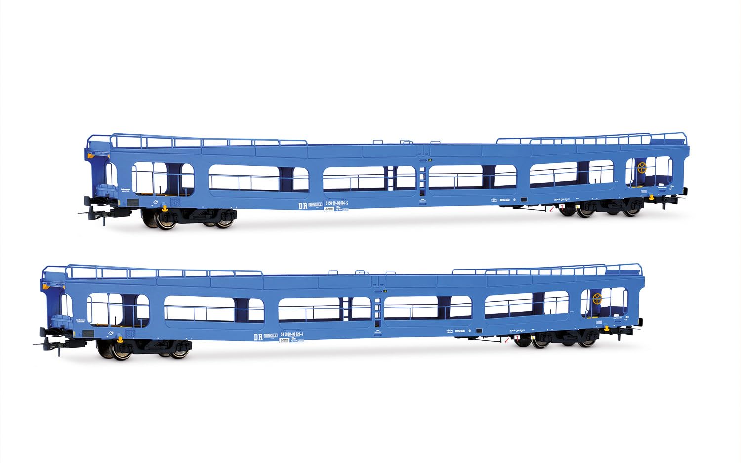 Rivarossi HR4421 DR, 2-unit pack of DDm 916 car transporters, blue livery, ep. IV Railway 2x Coaches