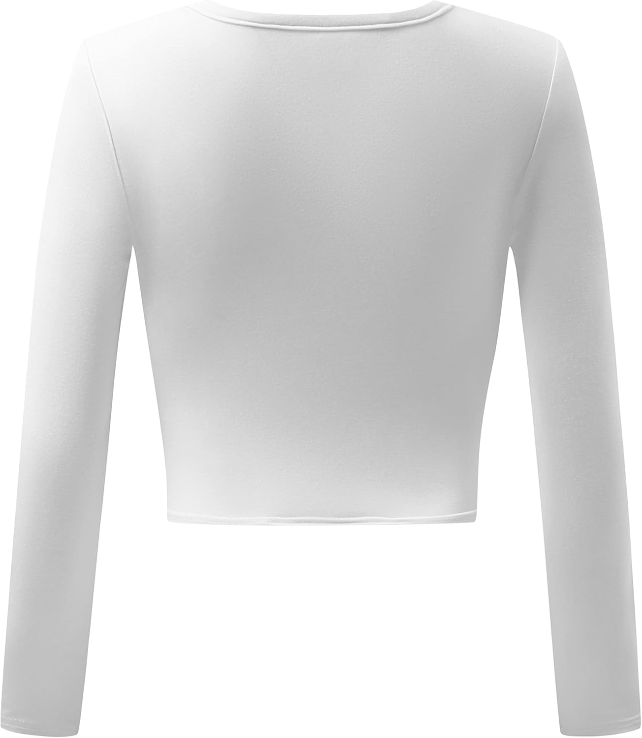 OThread & Co. Women's Long Sleeve Crew Neck Crop Top Basic Comfy Stretch Tee - Image 4