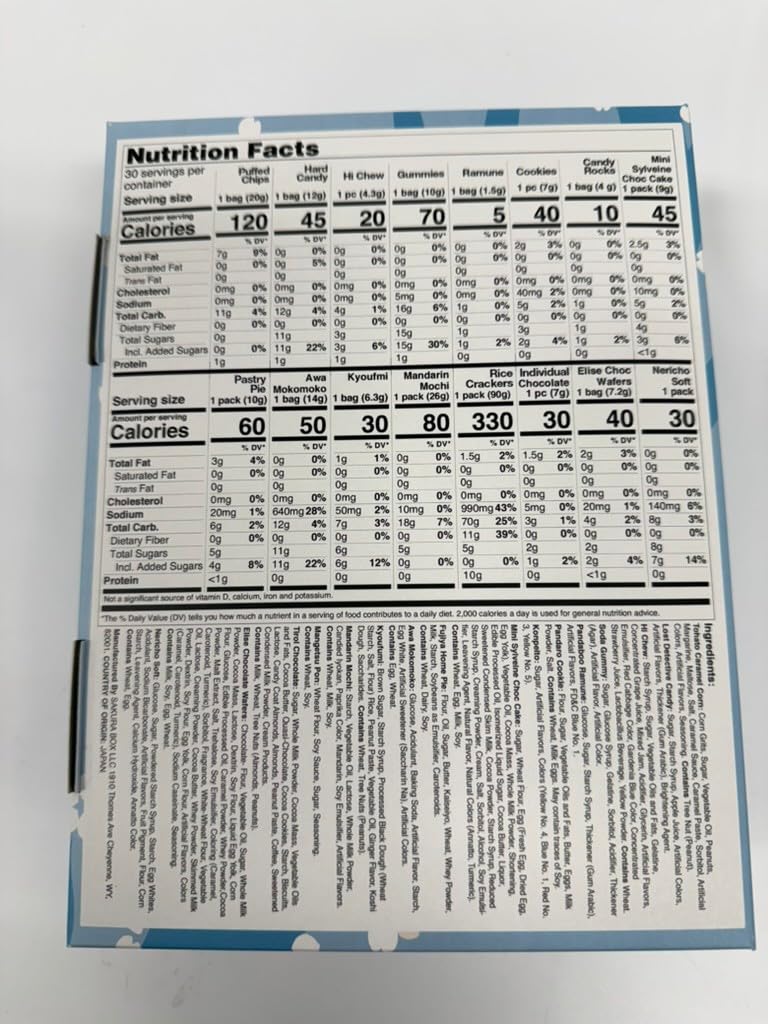 Japanese Snacks & Candy Dagashi with English Pamphlet 30 Pieces Custom Gift Set (Box)