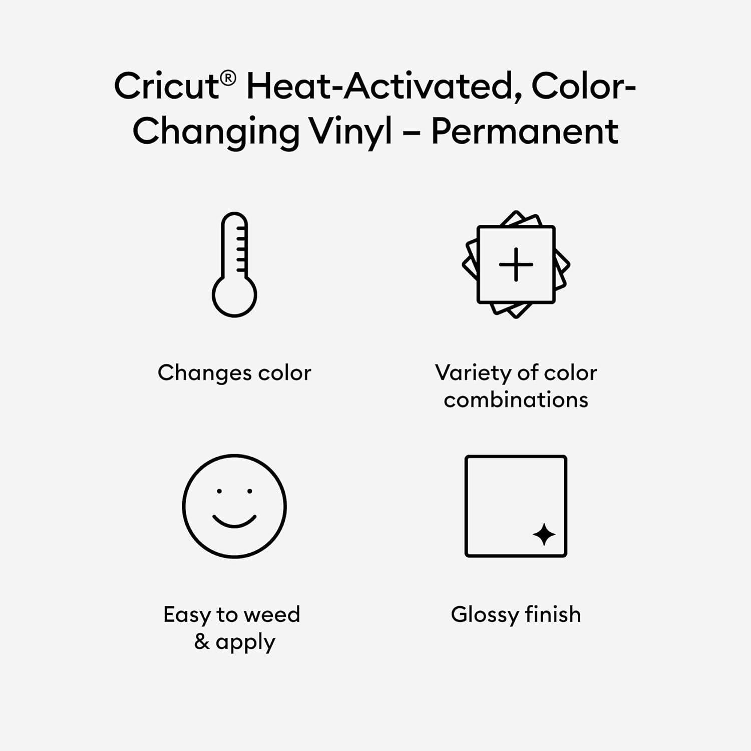 Cricut® Heat-Activated, Color-Changing Vinyl – Magenta/Light Pink, 3-Pack of 2ft Rolls of Permanent Vinyl (12"x24")