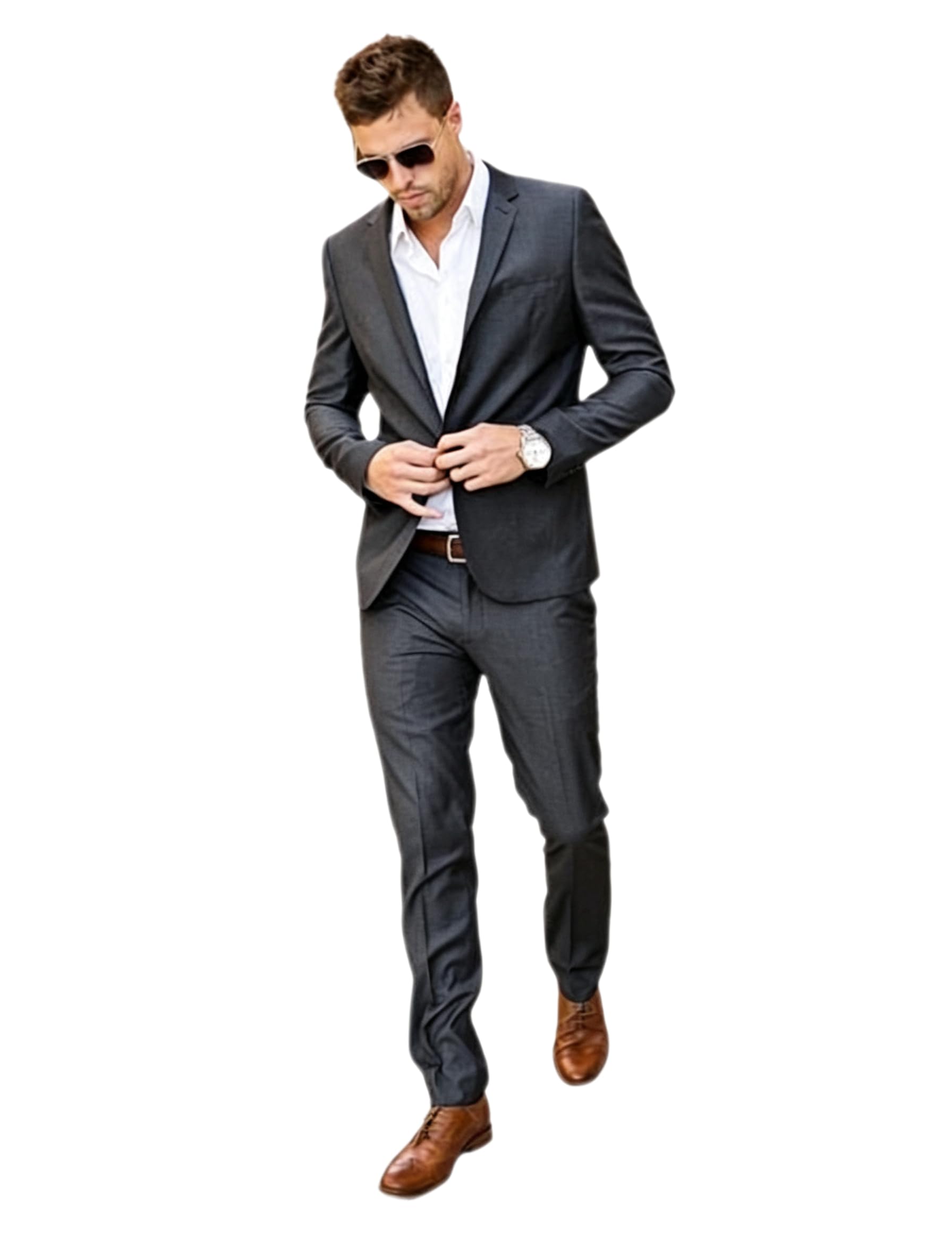 Uomo Completo da Uomo in Due Pezzi con Risvolto con Risvolto, Giacca da Smoking da Cerimonia, Casual, da Cerimonia