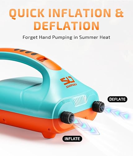 Miniatura 5 de Swonder Bomba de aire eléctrica digital de alta presión 20PSI para tabla de remo de pie  Kayak  Tienda de campaña, inflador de SUP con doble etapa