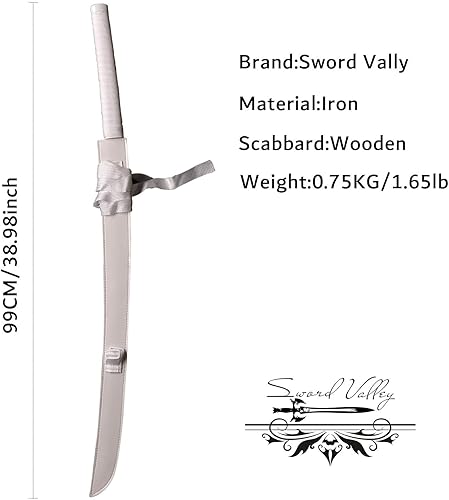 Vista 43 de Sword Valley Demon Series Sword About 40.9 ″ – Cosplay Prop Anime Sword Slayers Katana – Textura original de anime, símbolo de tallado de hoja