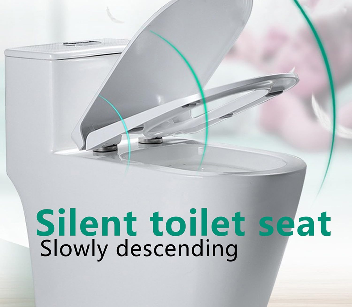 Asiento de inodoro de cierre suave con bisagras de liberación rápida para una fácil limpieza, funda de asiento de bidé cómoda y alargada, plástico duradero de fácil instalación