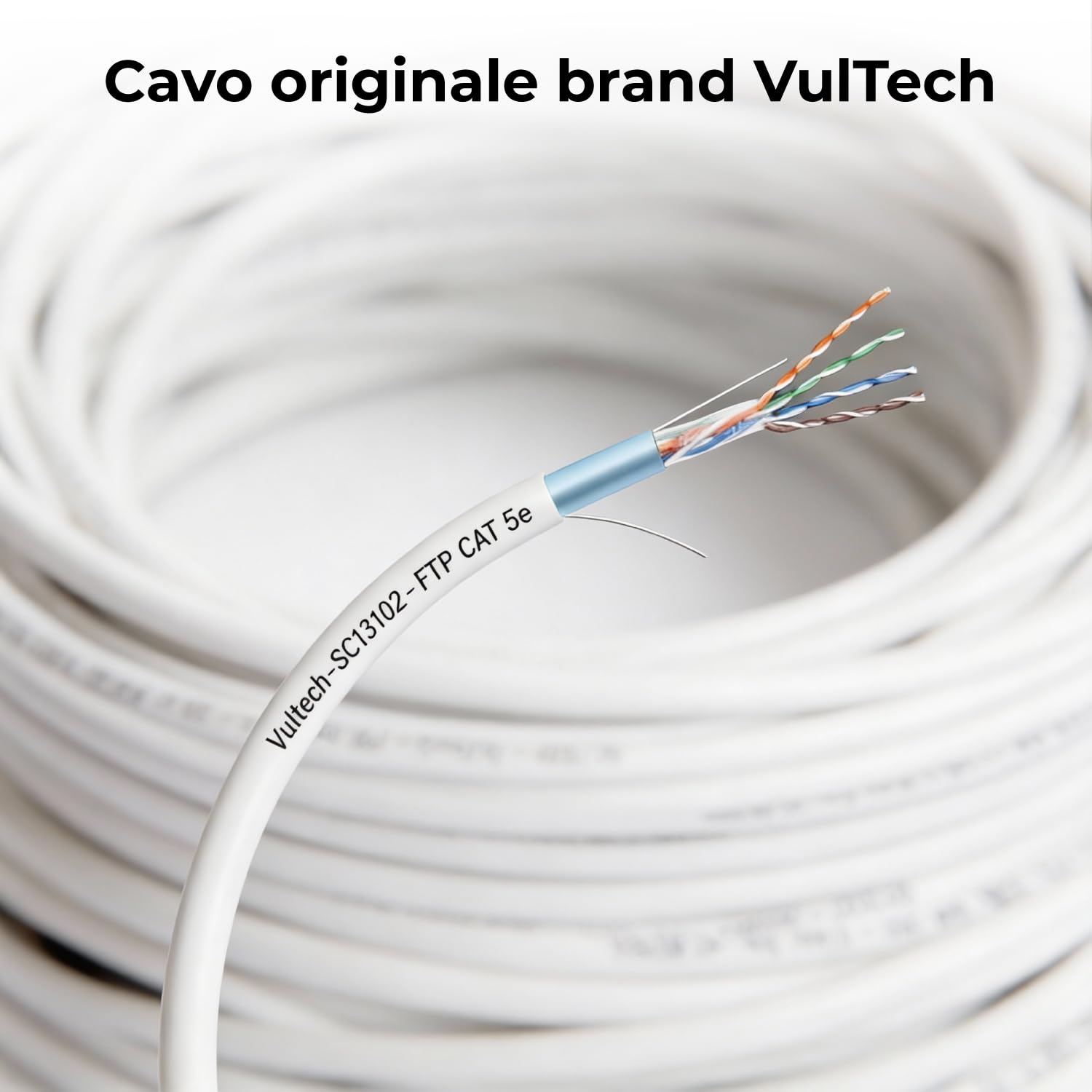 Vultech SC13102-305 - Cable de red (305 m, Cat5e, F/UTP (FTP), Gris)
