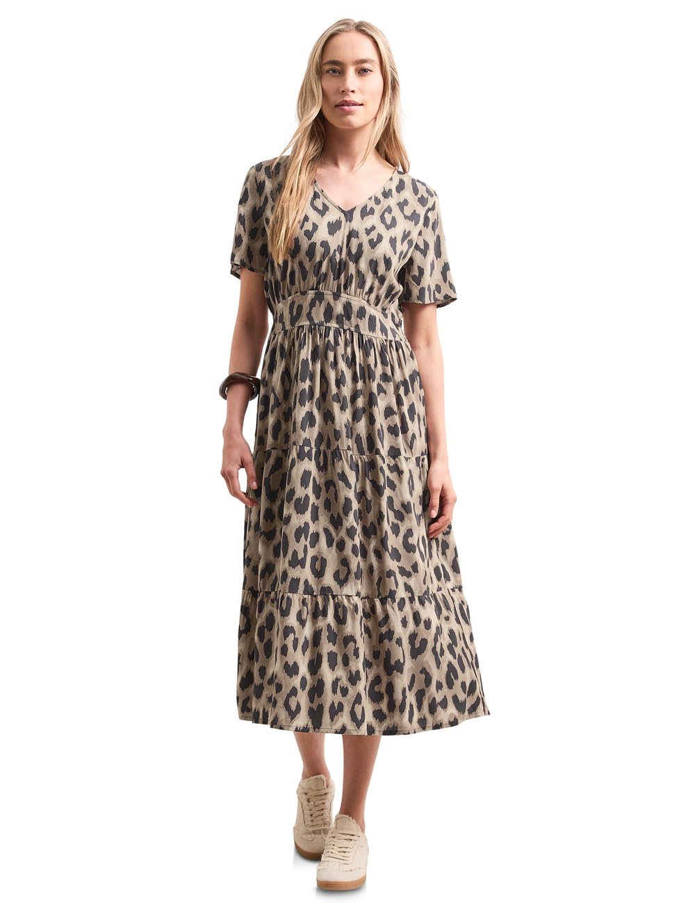 Street One Damen 1409290 Midi-Kleid mit Smock-Detail (1er Pack)