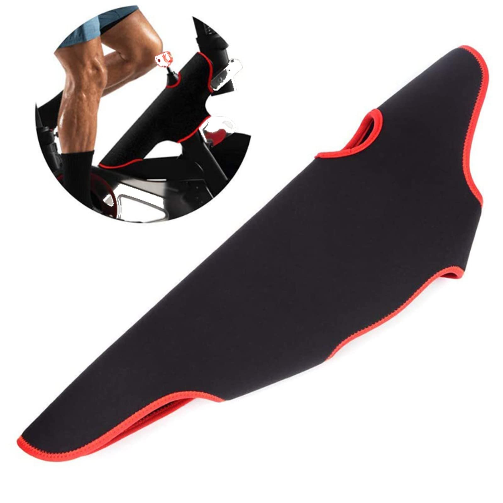 JinGtonG Exercise Bike Sweat Guard, Spinning Bicycle Front Frame Cover with Hook&Loop, Dustproof, Neoprene Black