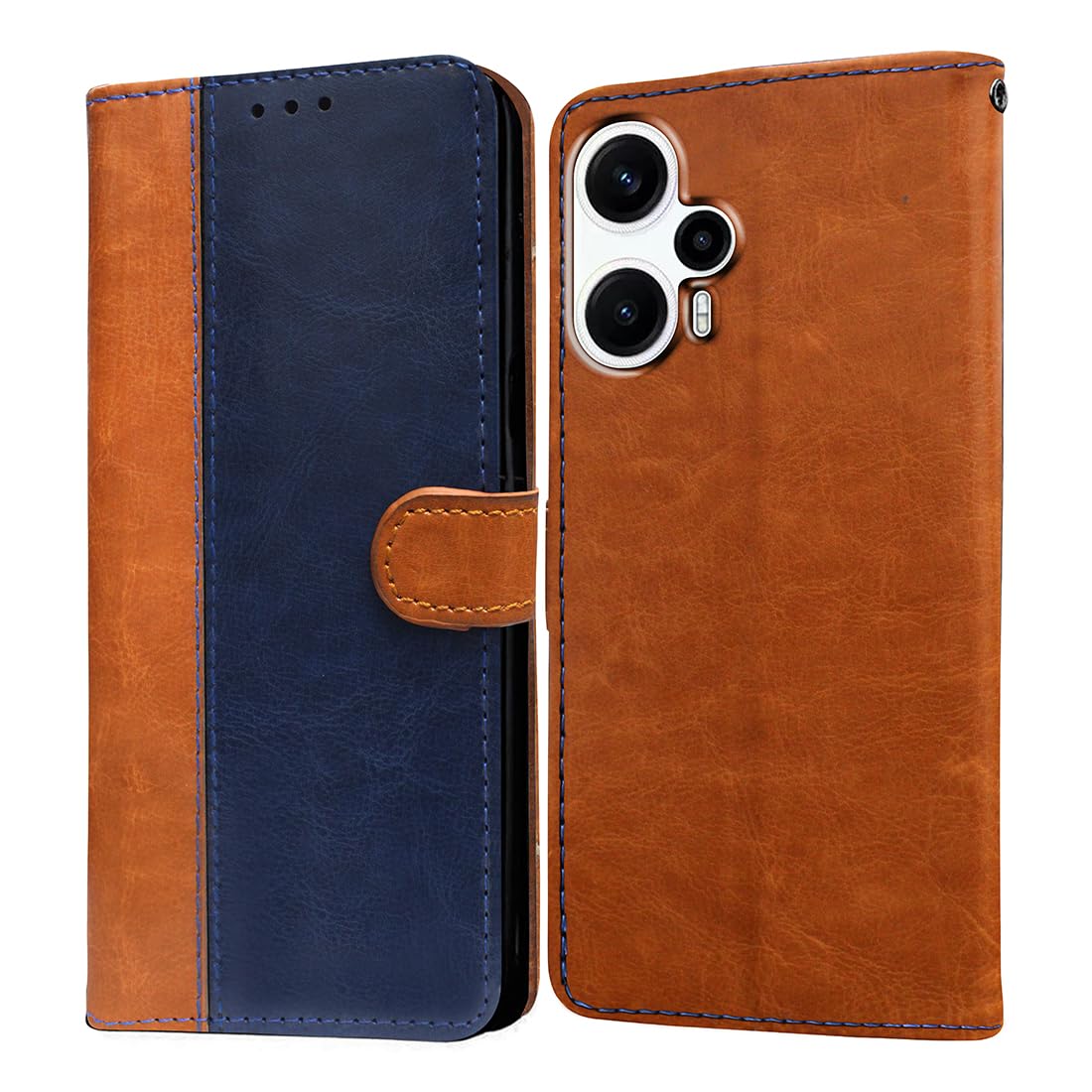 Amazon Brand- Solimo Flip for Poco F5 5G (Leather_CamelBlue) (B0CC32394B) Amazon Price History, Amazon Price Tracker