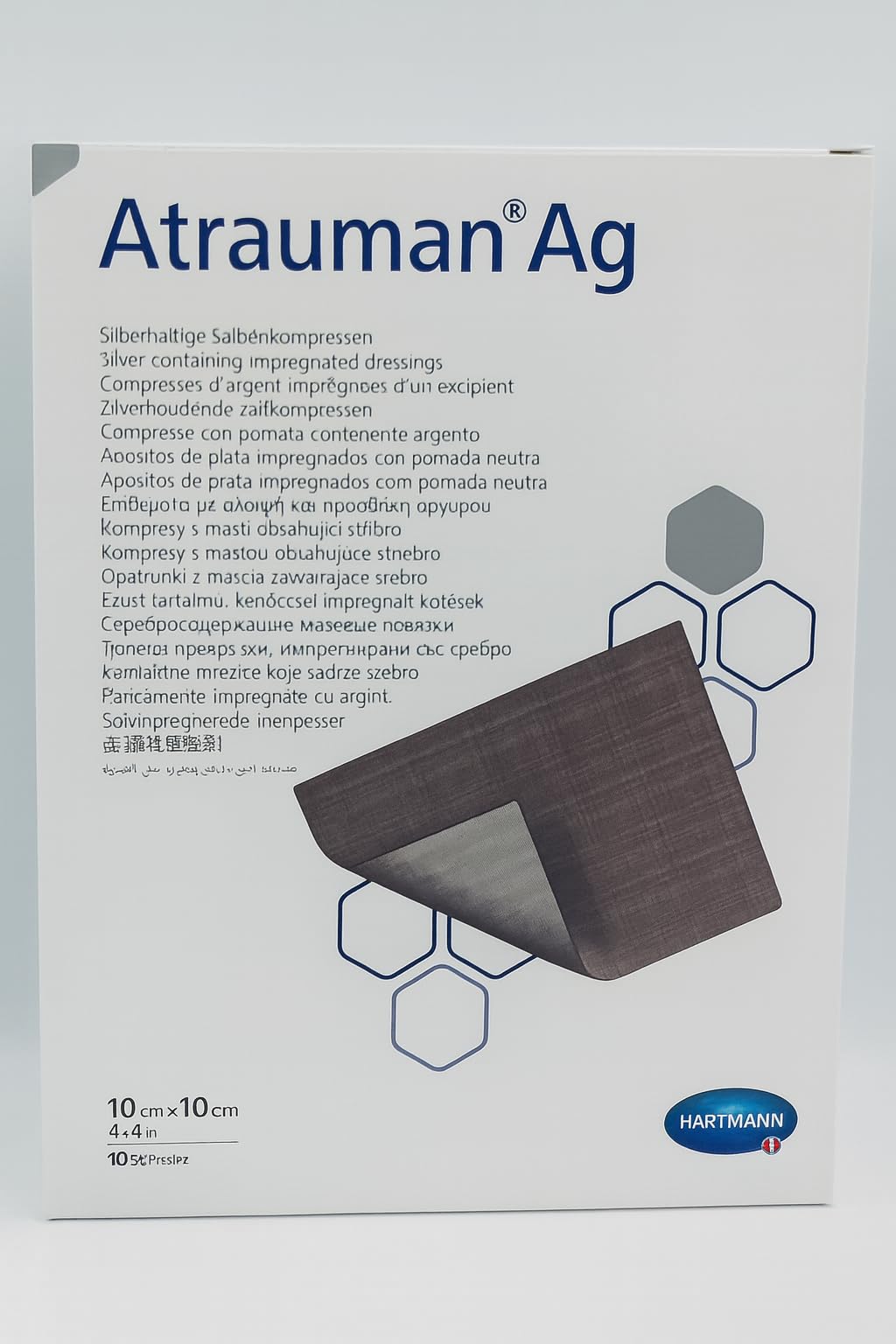 New Atrauman AG Dressings 10 cm x 10 cm Pack of 5