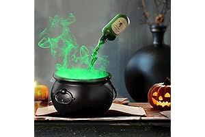Plastic Cauldron: Black Witch Cauldron with Fog Maker for Halloween Decorations and Parties