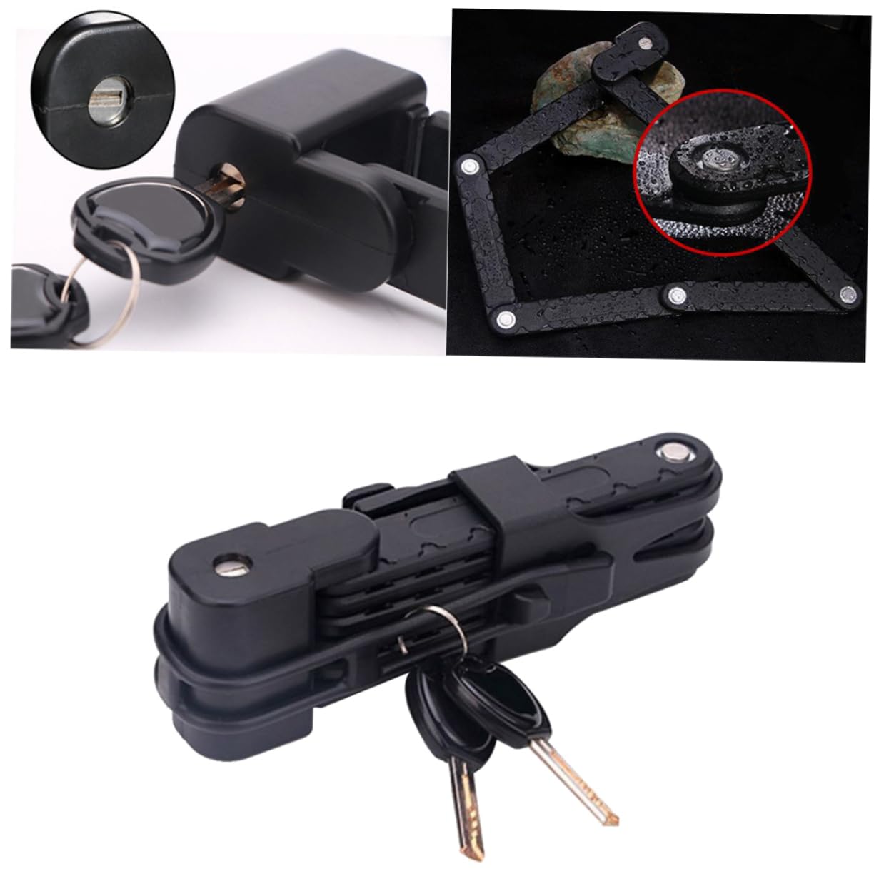 Candado Cable Acero de Seguridad de Plegable Bicicleta