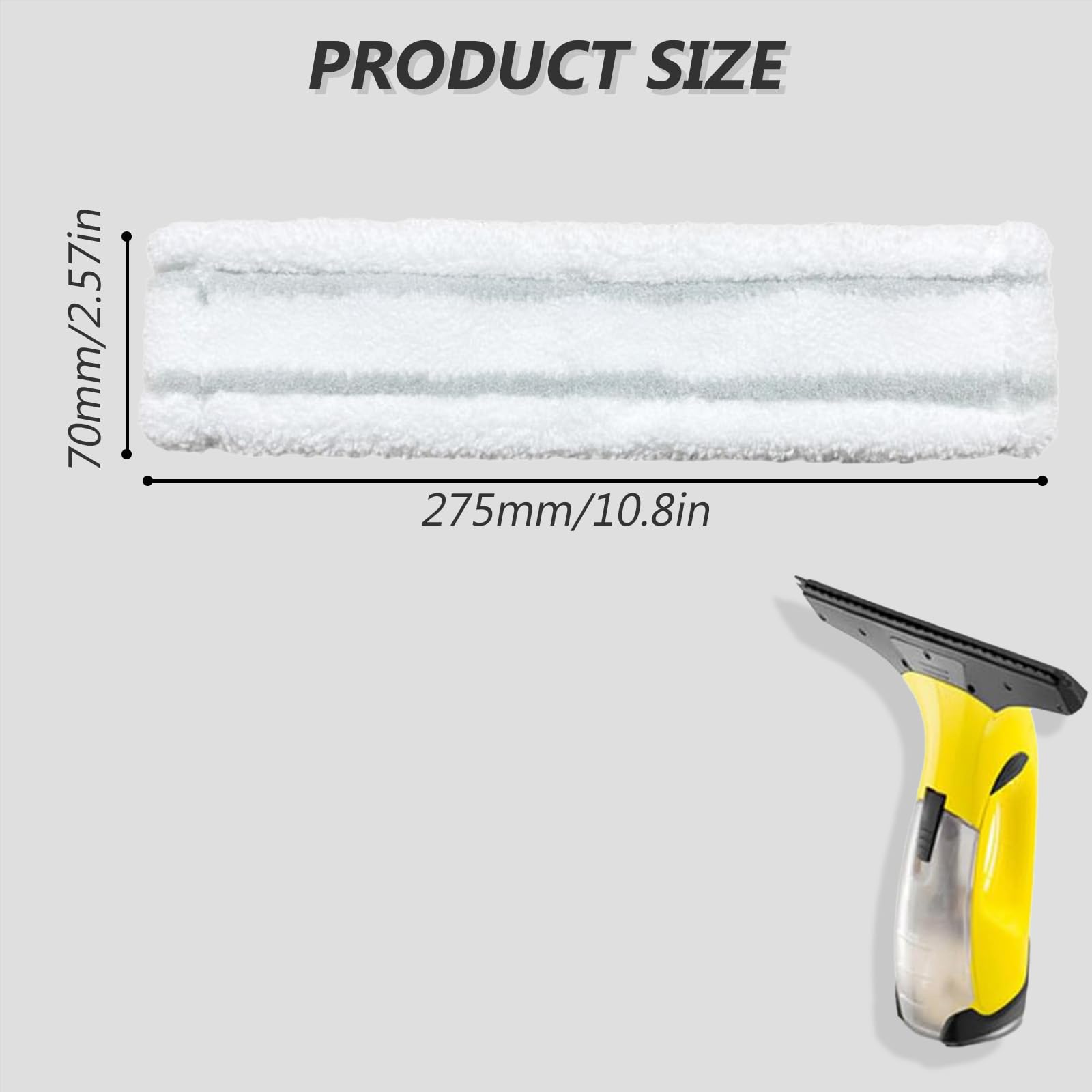 SaferCCTV Replacement Microfibre Mop Cover Compatible with Karcher WV1 Window Vacuum Cleaner Accessories Window Cleaner Replacement Parts Pack of 2