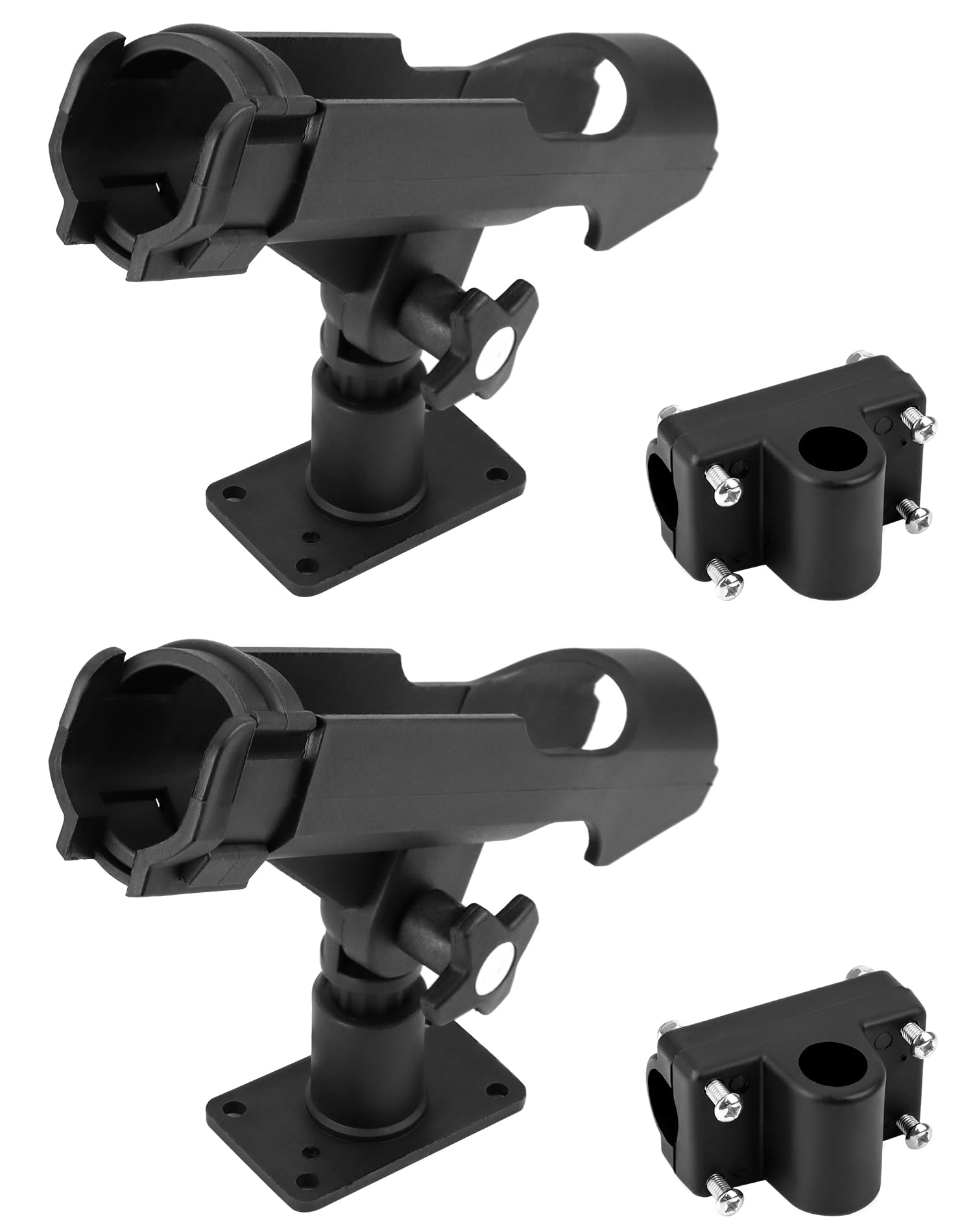 QWORK® 2 Pièces Support de Canne à Pêche - Réglable à 360 ° - Monter Horizontalement/sur des Murs/sur des Rails - pour Bateau Kayak