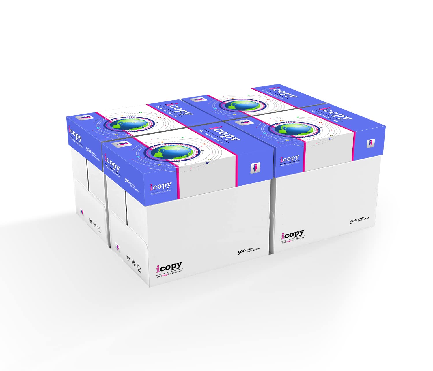 icopy Office Paper A4 Paper A4 White Printer Copier Paper 1 Ream of 500 Sheets (80gsm) Multifunction Laser Inkjet A4 Paper (4 Boxes, 20 Reams, A4) — image 1
