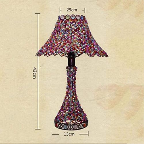 Miniatura 2 de JITEM Lámpara de Mesa Lámpara de mesa de cristal de metal creativo americano dormitorio lámpara de noche winterruptor de botón romántica cálida