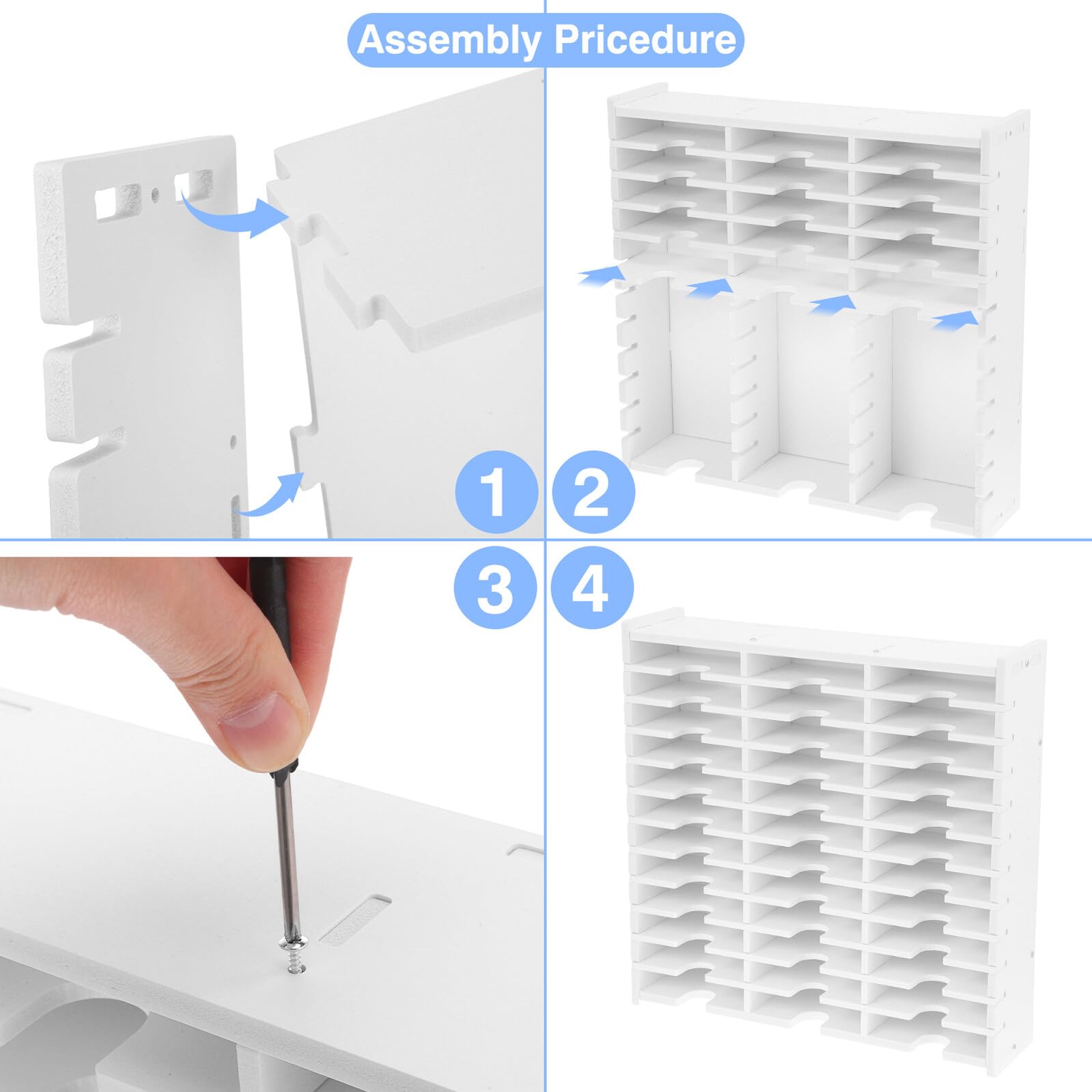 VILLCASE Scatola Porta CD in Pvc Bianco Multi-griglia per Protezione Dischi e Riduzione Urti, Organizer da Scrivania come Regalo