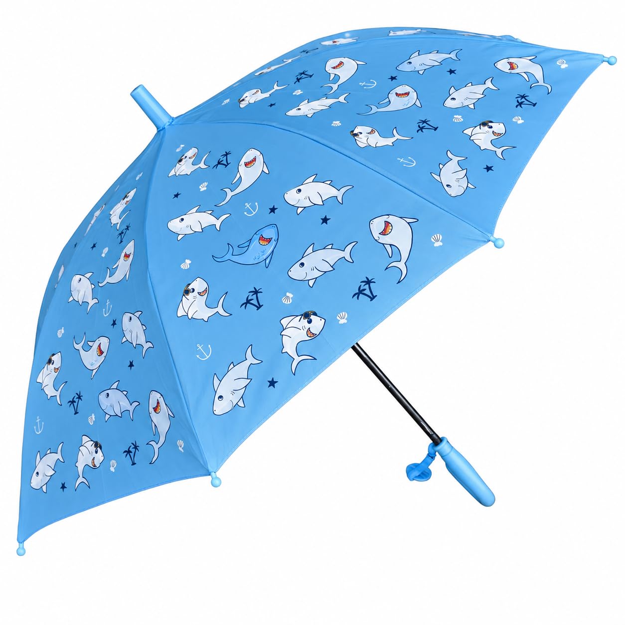 Kids Color Changing Shark Umbrella, Blue, Water Activated, Windproof, Lightweight with Easy Grip Handle, for Boys & Girls-image-28