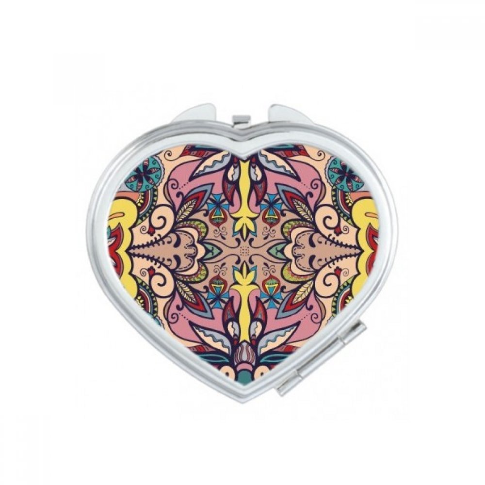 Miroir maquillage compact style européen feuilles cœur petit miroir portable