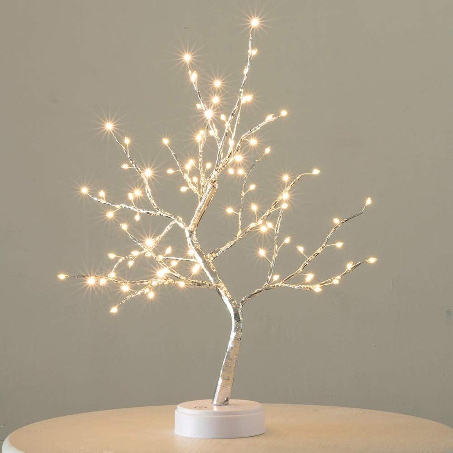 FUCHSUN 90 LED Bonsai Tree Light, Tabletop Artificial Tree Lamp for Bedroom Living Room Christmas Home Decor, Battery/USB Operated (Warm White Glow)
