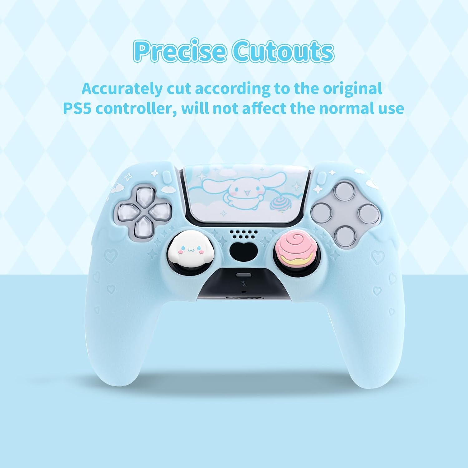 PS5 Controller Cover Skin Case,Anti-Slip Silicone Protective Cover Case,Cute Cartoon Protective Shell for PS5 Wireless Controller with 2 Thumb Grip Caps and 1 Sticker - Image 5