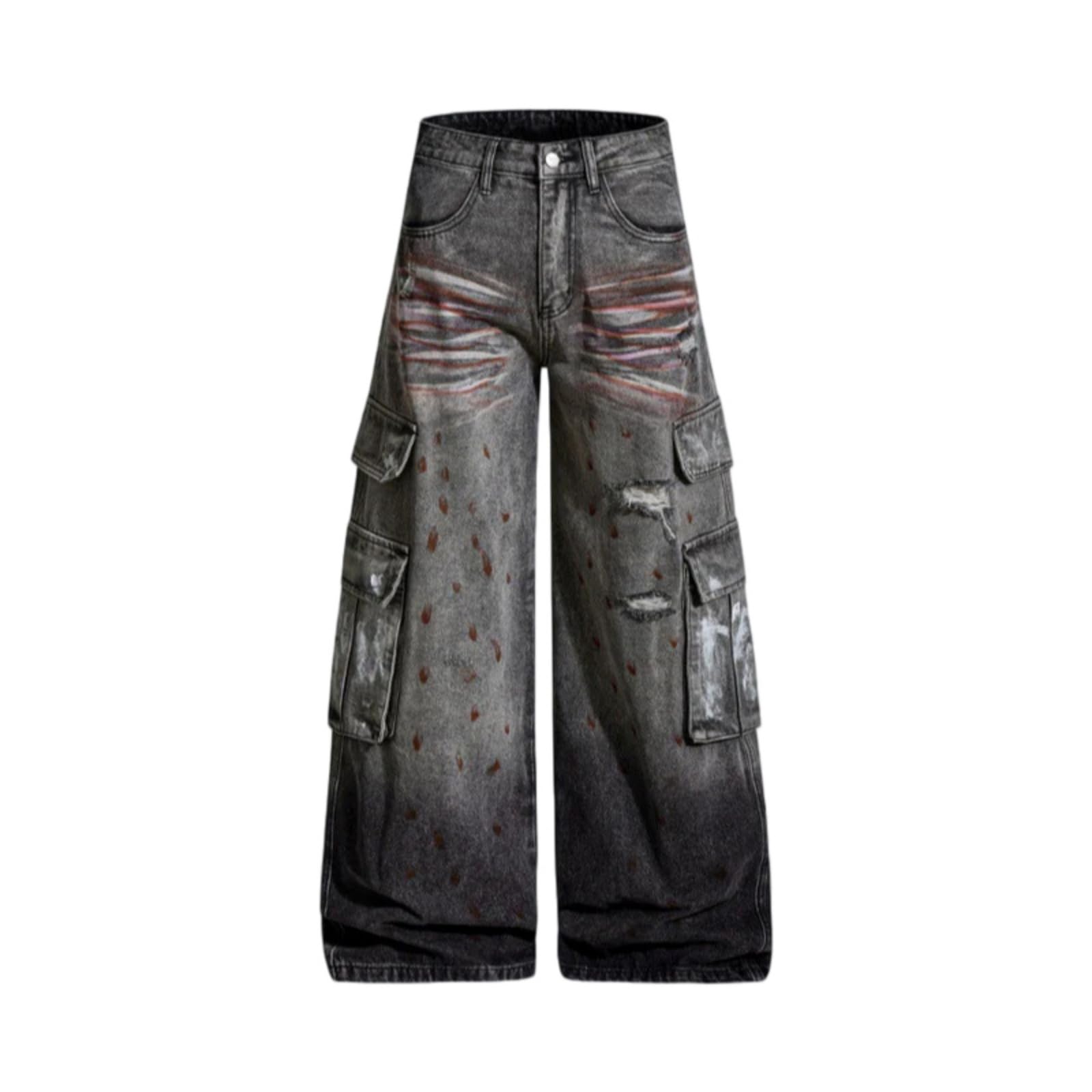 Unisex Boyfriends Gamba Larga Jeans Jeans Retro Larghi Denim Larghi Pantaloni Hip Hop Vita Media Jean Streetwear Unisex Graffiti Baggy Grunges Hiphop Streetwear Harajukus