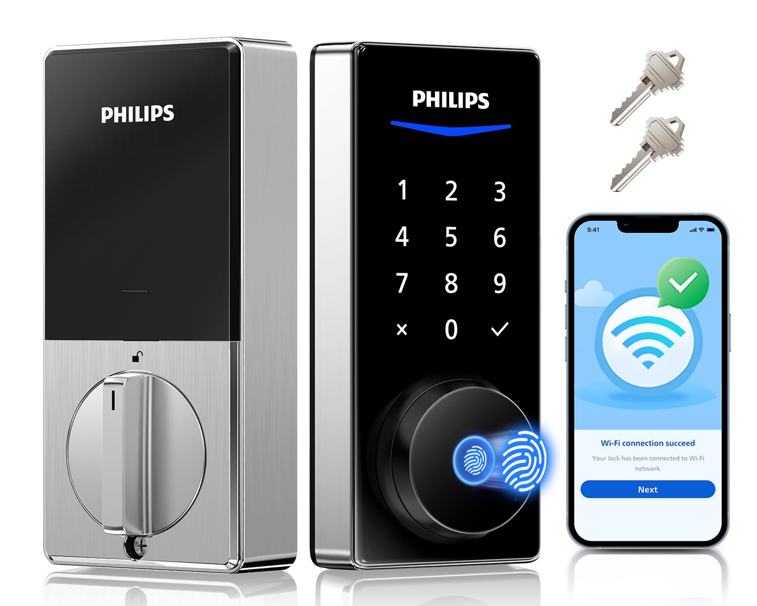 Philips Wi-Fi Smart Door Lock, Fingerprint Door Lock