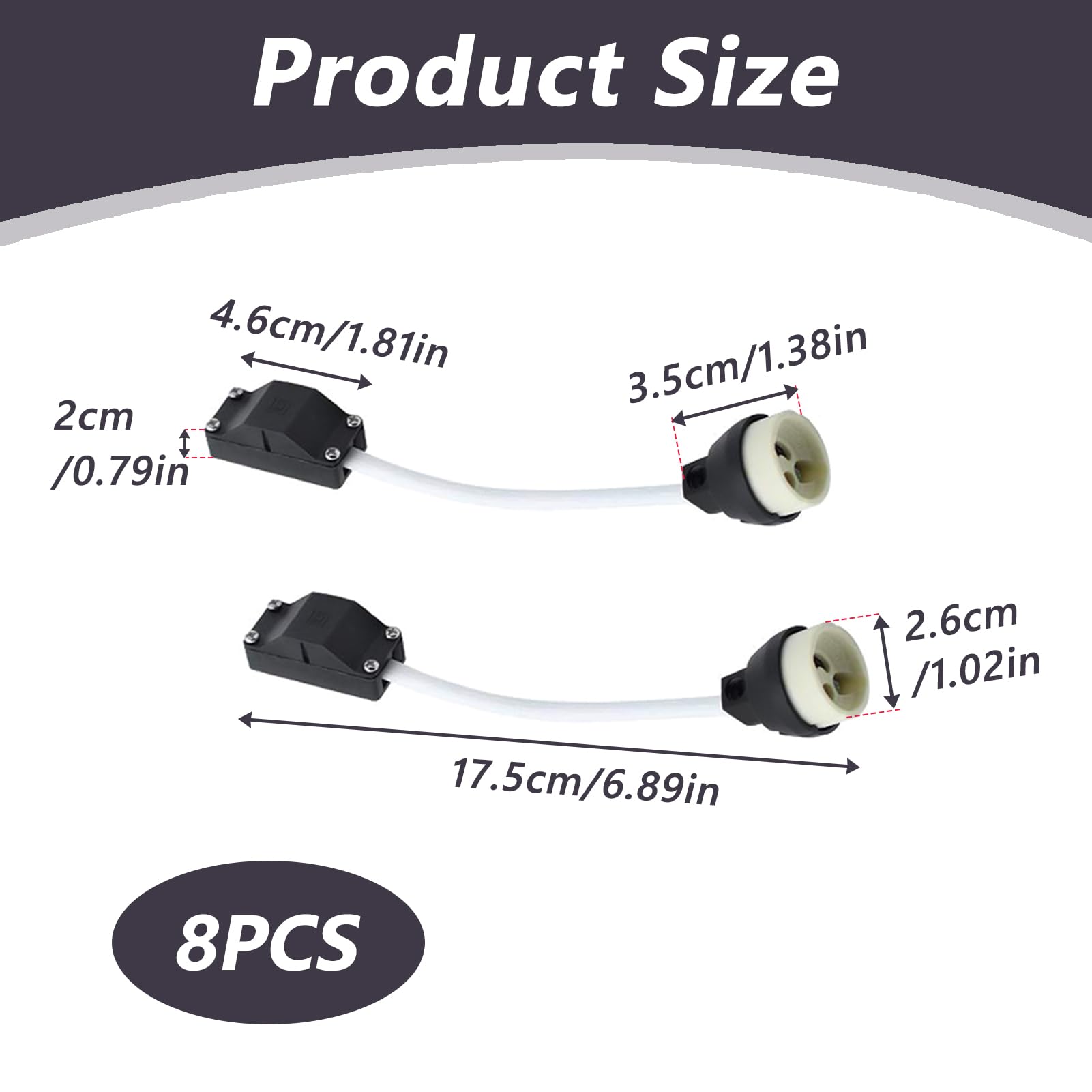 8 Pack GU10 Lamp Holders 2A 250V, GU10 Ceramic Lamp Bases with Terminal Box Socket for GU10 LED - Image 2