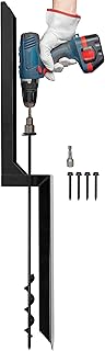 Heavy Duty Steel Fence Post Repair Stakes with Ground Anchor Screw in, Fix Anchors Ground Spike for Fence Posts, Repair Tilted/Broken Wood Posts (Black - 1 Pc)
