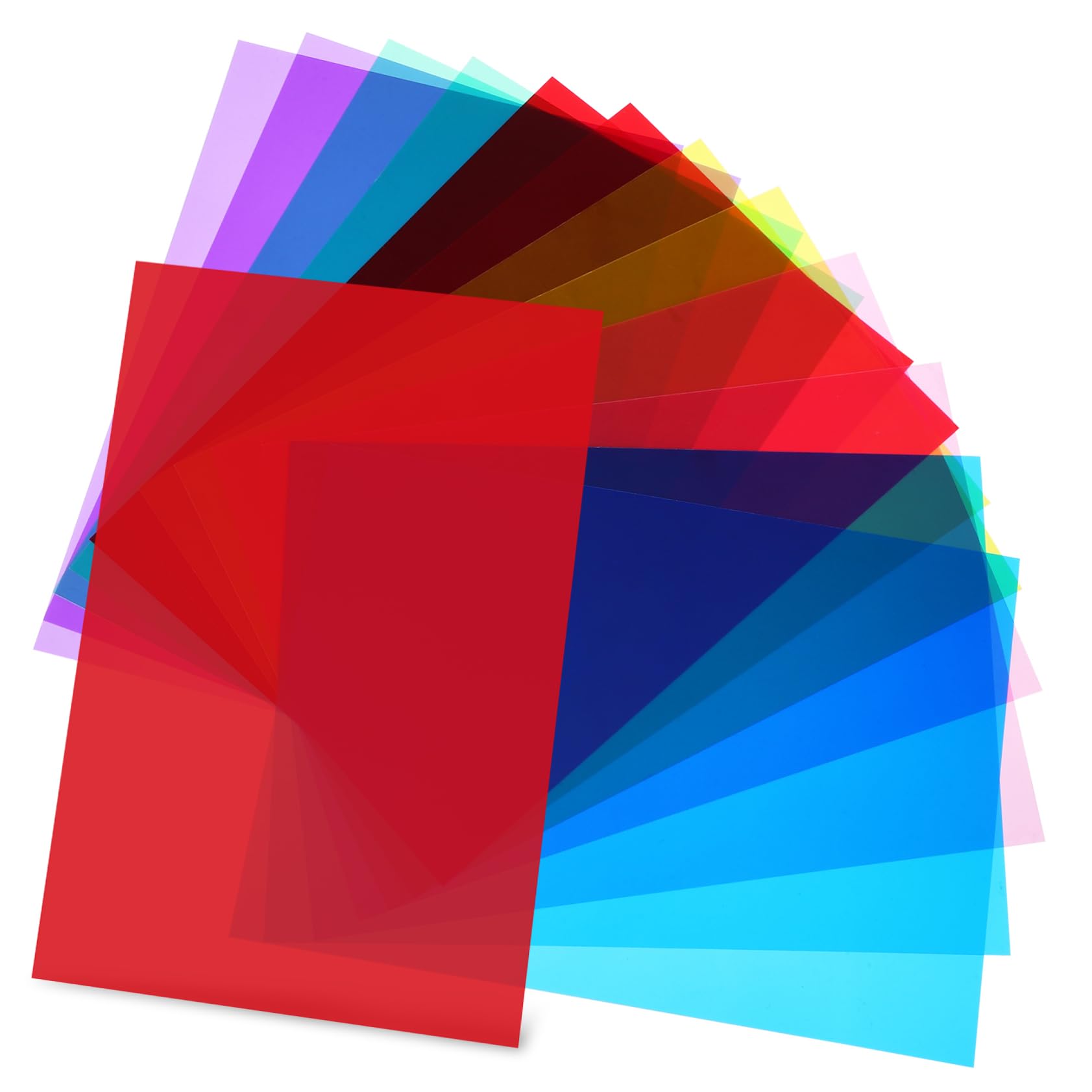 MERRYHAPY 12 Pcs Gel Colour Filter Film Color Correction Film Photographic Light Film Lighting Filters Color Gels for Lighting Color Films Photo Light Filter Lighting Gels Dichroic Film PVC