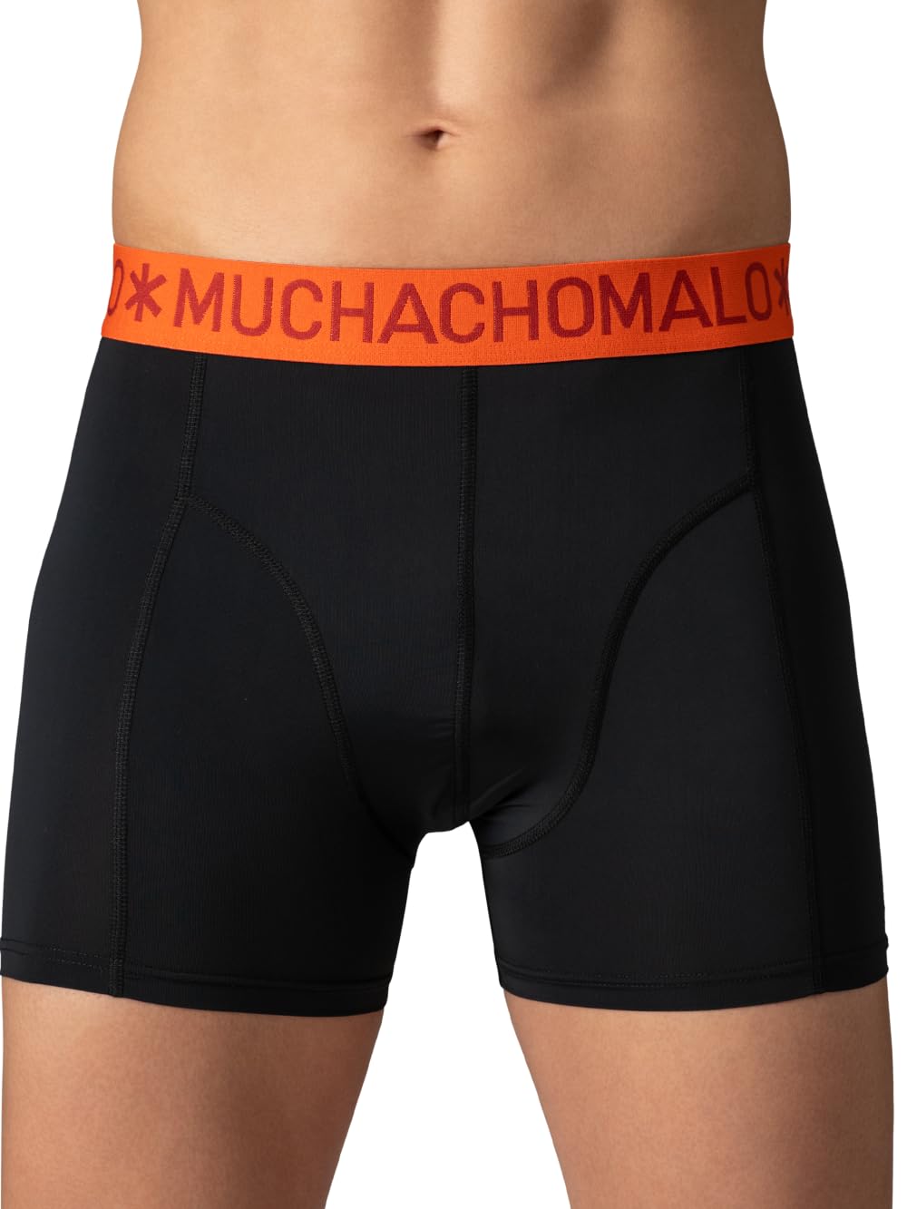 Muchachomalo Uomo Boxer 6-Pack, Tinta Unita, Microfibra, Fascia Elastica