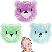 Hilph Poche de Glace en Gel Froid Réutilisable pour Enfant, Thérapie par Compresse Froide et Chaude Kid, Coolpack de Dessin Animé Ice Pack pour Visage, Dents, Blessures Sportives - 3 Paquet