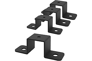 4Pcs 1" x 1" U Bracket, Black Square Tube Buckle Strap Clamp