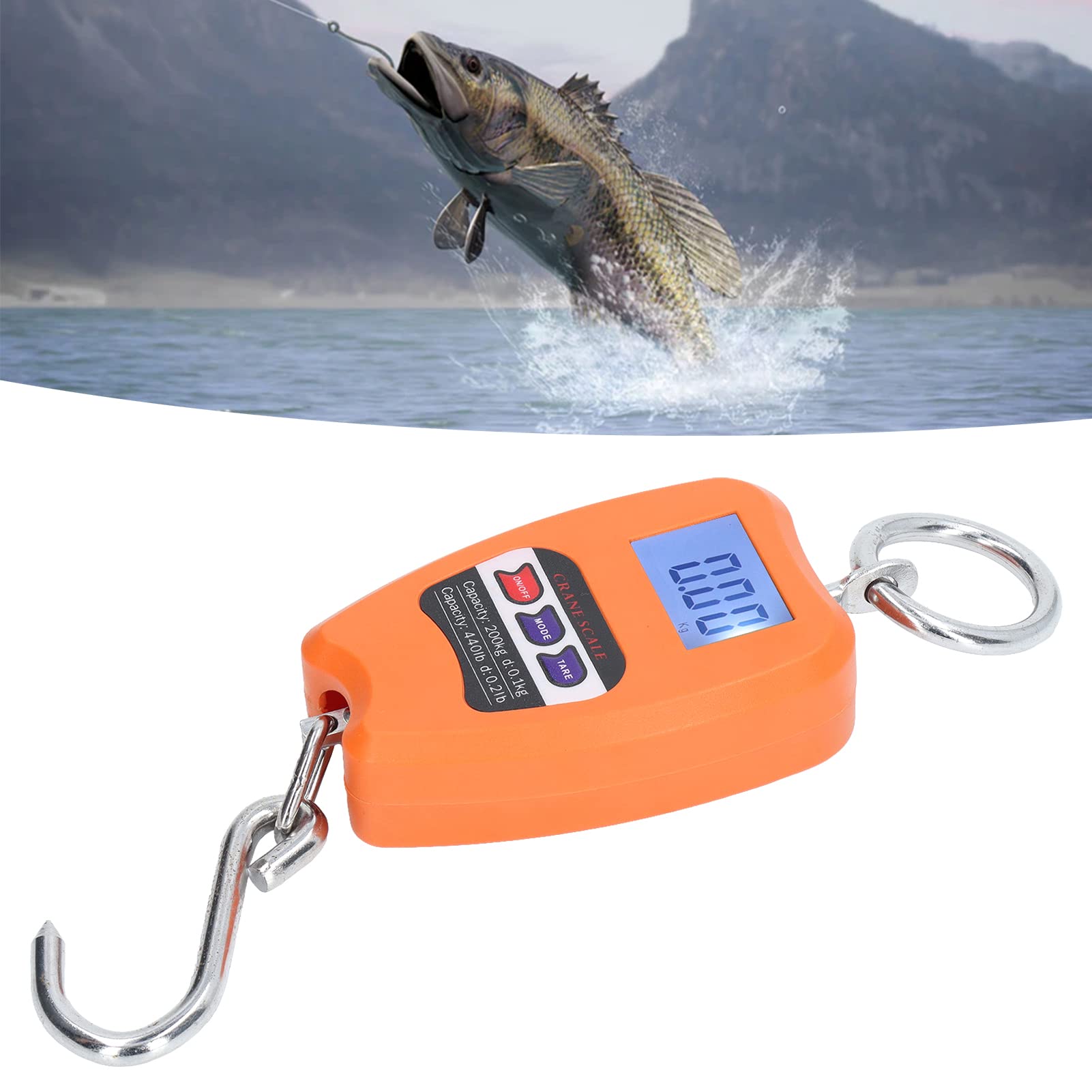 Bilancia Digitale Pesa con Gancio 440 lb/200 kg Portatile con Display LCD Retroilluminato