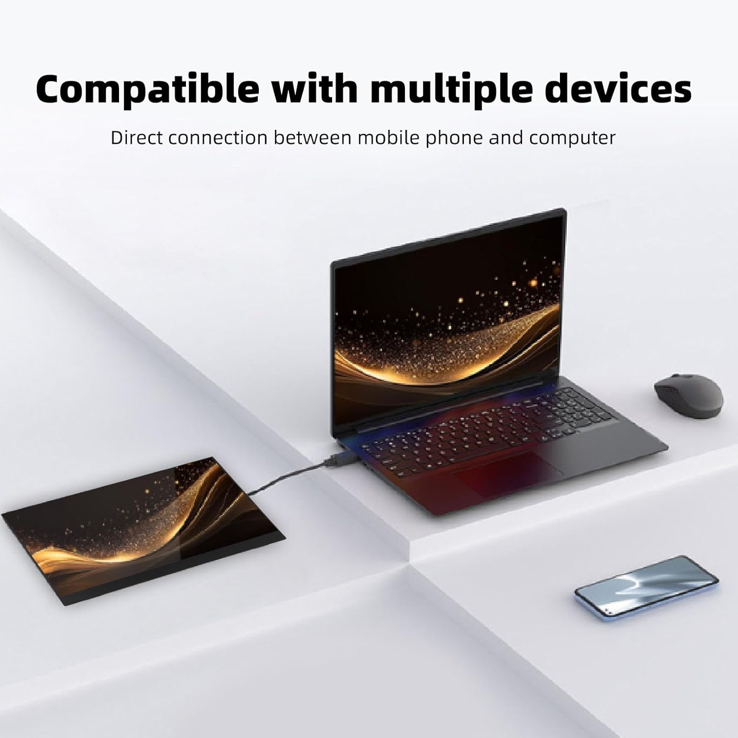 18.5inch Portable Monitor, 1080P USB C HDMI Second External Monitor for Laptop, PC, Mac Phone, Ultra Thin Gaming Display with Stand & Speakers, for Work & Entertainment - Image 7