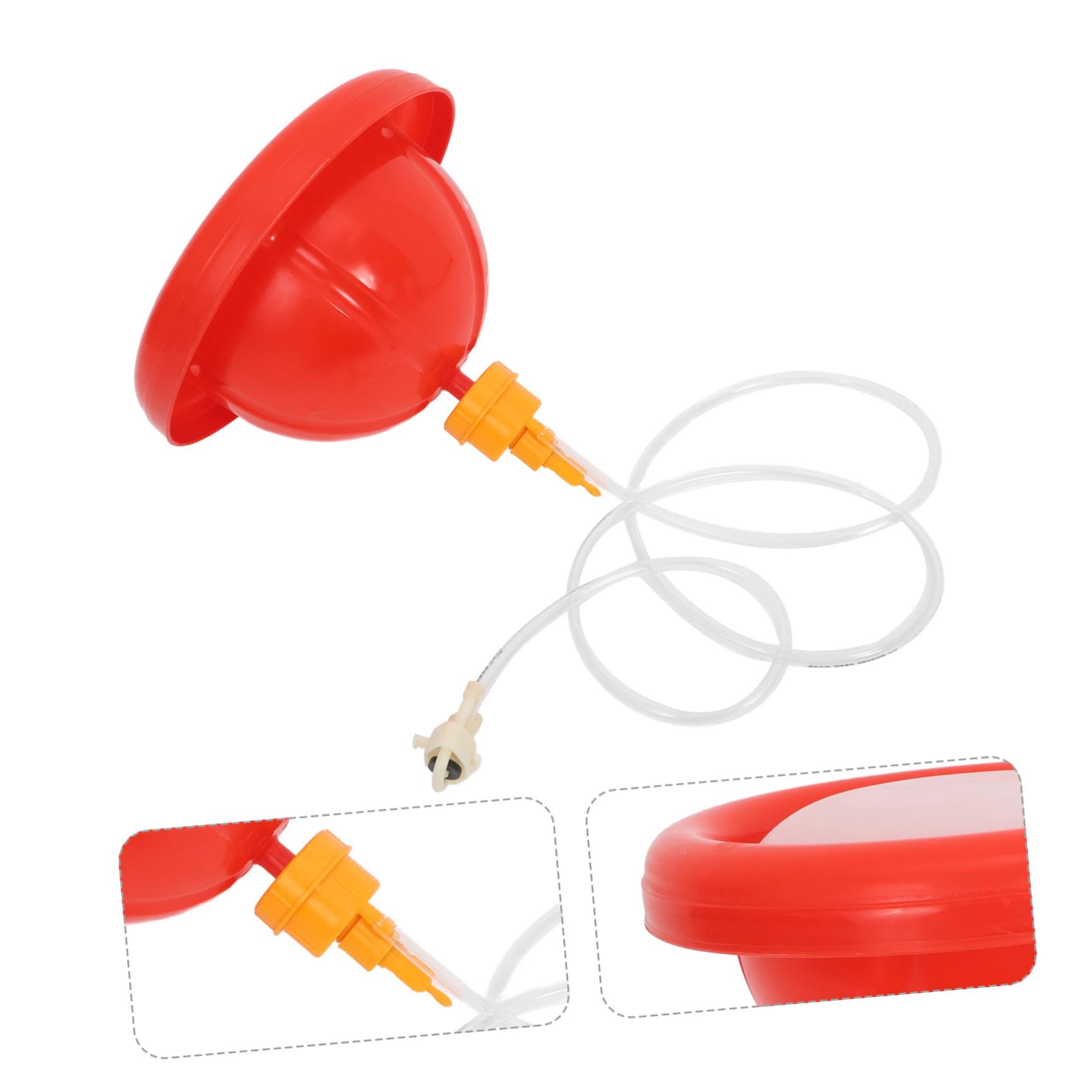 Abbeveratoio Automatico per Anatre e Oche, in Pp Rosso | Livello Acqua Regolabile, Installazione Semplice, Contenitore Peso Integrato, Uso in Allevamento Avicolo