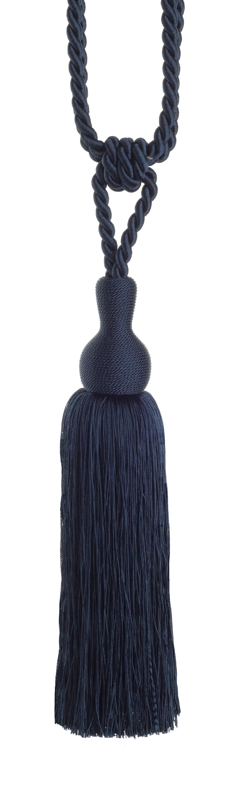 Swish Blue Tangiers Svelte Tasseled Curtain Tie Back, Navy