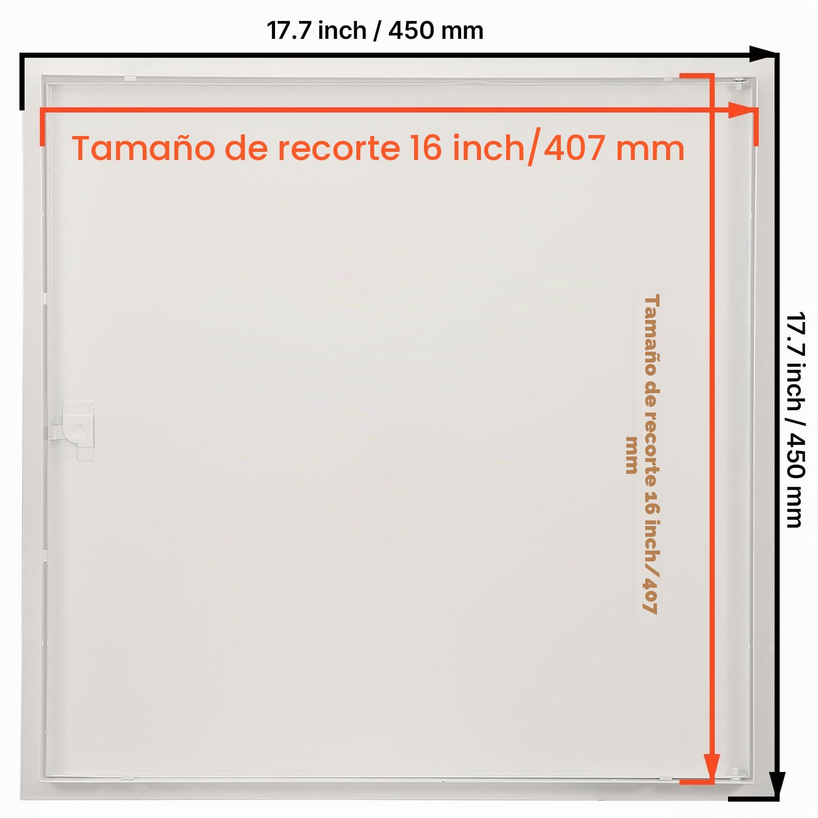 VEVOR Trampilla de Inspección para Paneles de Yeso, Puerta de Acceso de Acero Galvanizado 417x417 mm, con Pestillo de Destornillador, para Instalación de Fontanería y Electricidad en Techos, Blanco