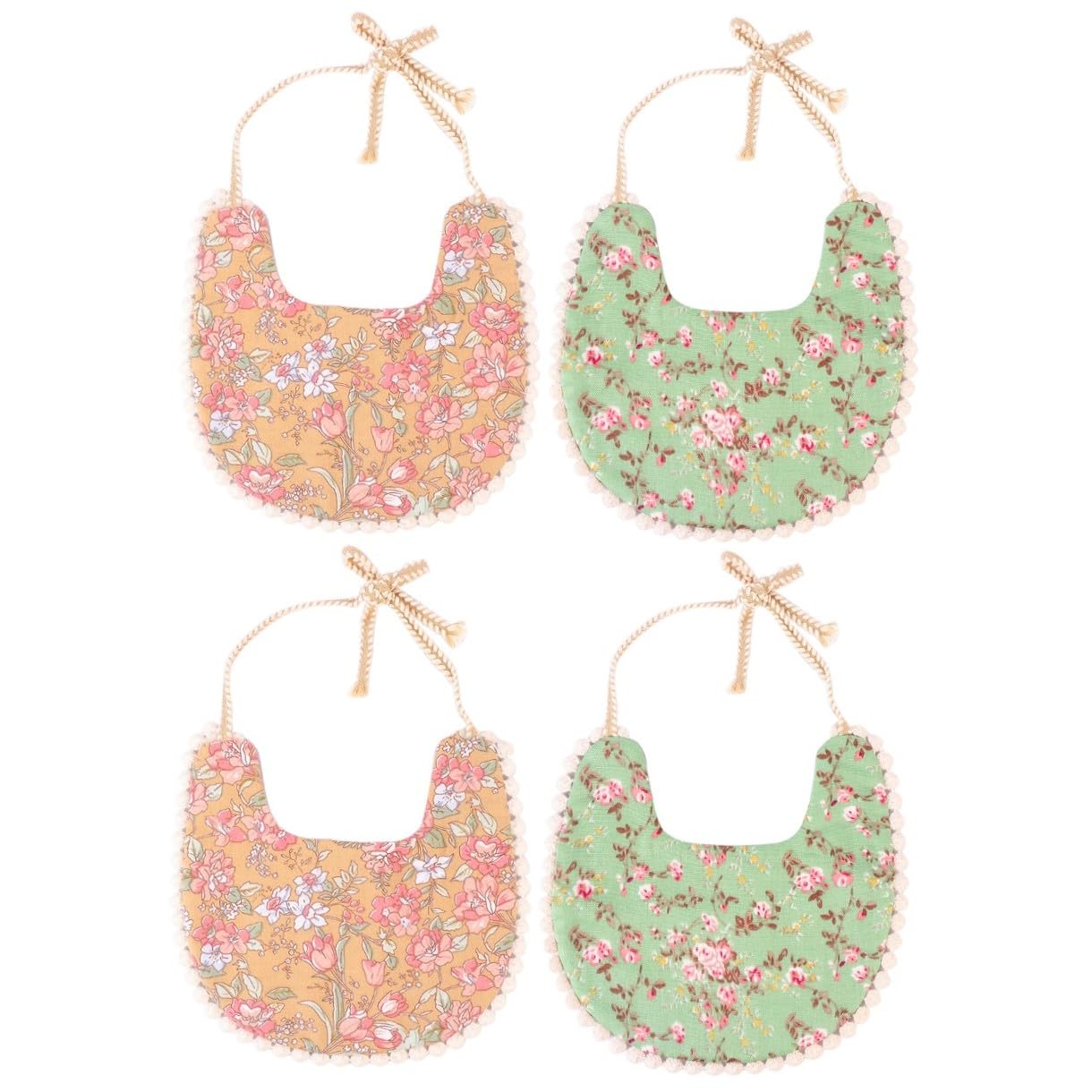 ibasenice 4piezas Baberos Unisex De Algodón Para Bebés Doble Capa Absorbentes y Suaves Para Bebés Que Salivan y Dentición Perfectos Para Uso Diario Guarderías y Paseos