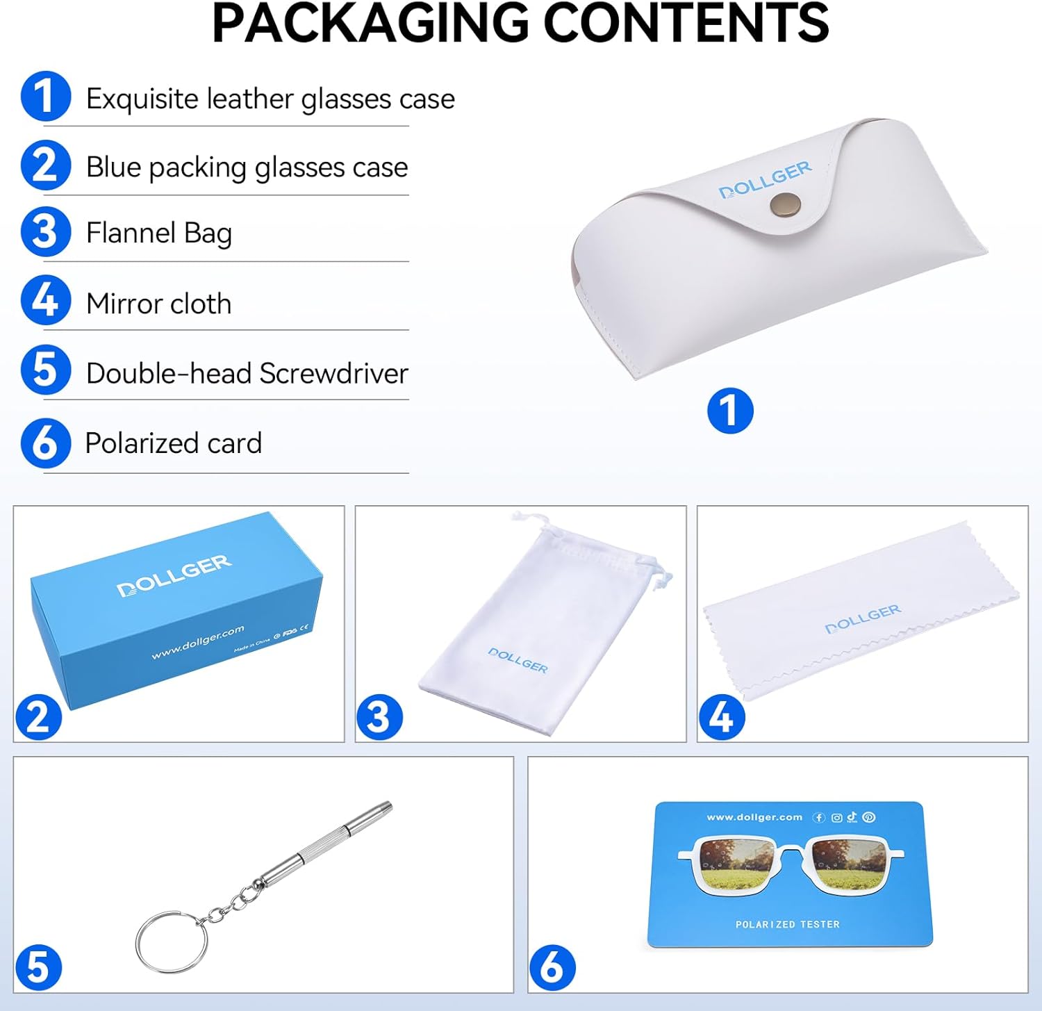 Dollger Oversized Square Polarized Sunglasses for Men Women, Designer Big Rectangle, Fashion Shades with UV400 Protection