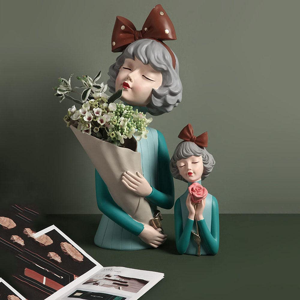 Amazon.co.jp: モデンガール樹脂彫刻、キャラクターモデル花瓶、現代の