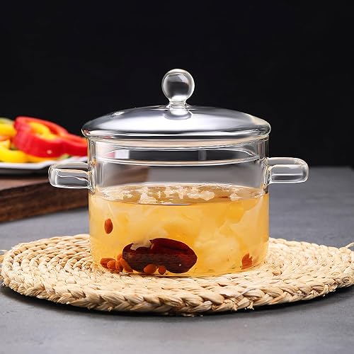 Miniatura 7 de Olla de cocina de vidrio transparente  Ollas de clase de 1.5 L50 onzas para cocinar en la estufa  Juego de ollas de cocina de vidrio  Olla de vidrio