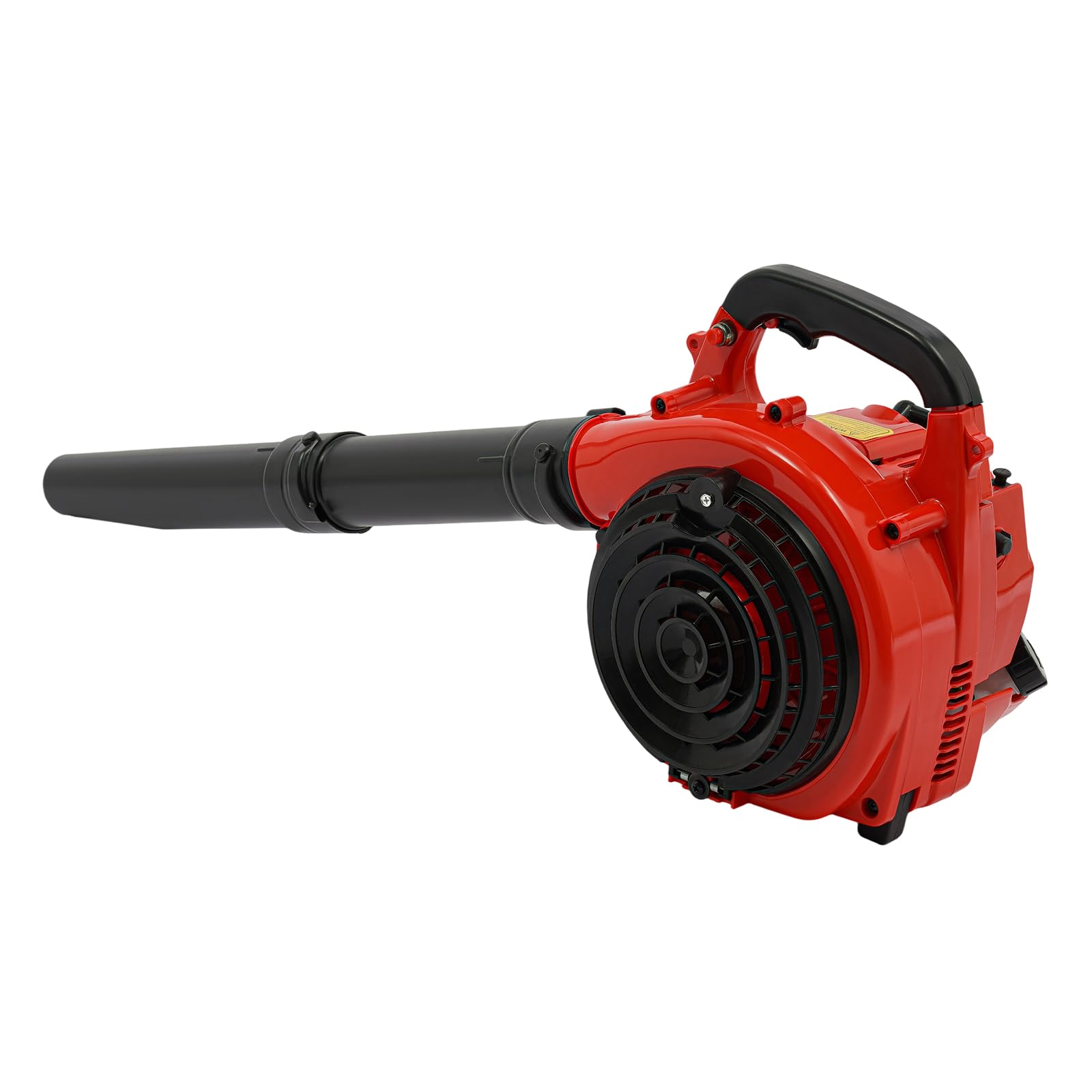 0.75KW Laubbläser mit Auffangsack, 25.4cc,Luftgekühlt,Zweitakt,7500r/min Gasbetrieben Akku-Laubbläser Kit,3-in-1 kabelloser Benzin-Laubsauger & Mulcher Laubsauger für Rasenpflege(Schwarz + Rot)