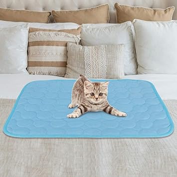 Dog Cooling Mat, Comfortable Cooling Blanket, Washable Blue Summer for Pets Adjusting Pet'S(XL)