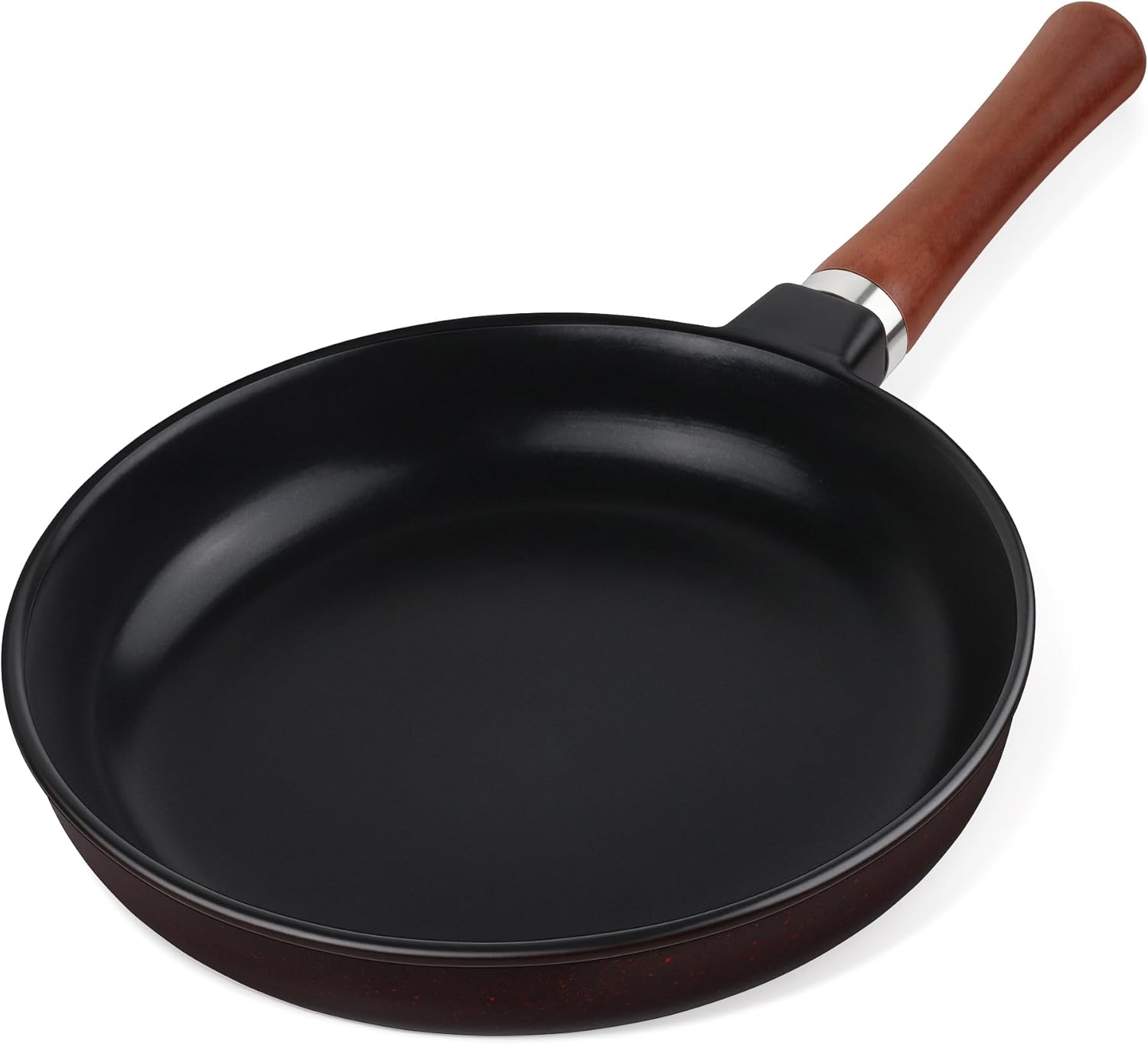 Pure Ceramic Frying Pan Skillet, One-Piece Construction Ensures No Coatings & No Metal, SGS-Certified Non-Toxic, Naturally Nonstick for All Cooktops, 10-inch (Black)