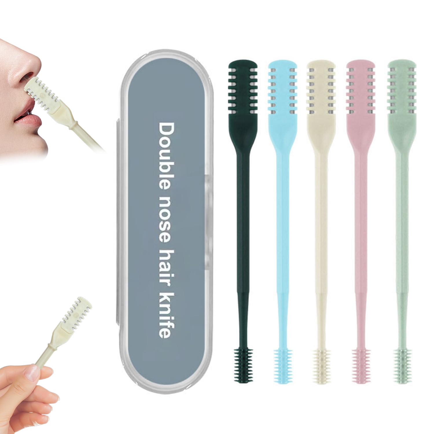 2-in-1 Nose Hair Trimmer for Women Men 2025 Upgraded Double Sided Nasal Hair Cutter Manual Nose Hair Removal