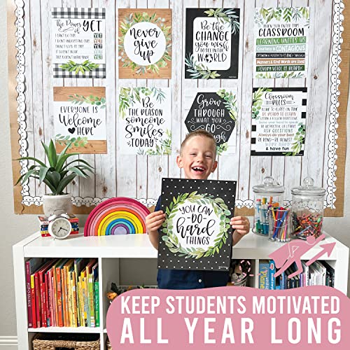 9 Farmhouse Classroom Decor Signs - Welcome Sign For Classroom Motivational Posters For Classroom Bulletin Board Decorations, Growth Mindset Classroom Posters Elementary, Middle School, Classroom Rules #TOP5
