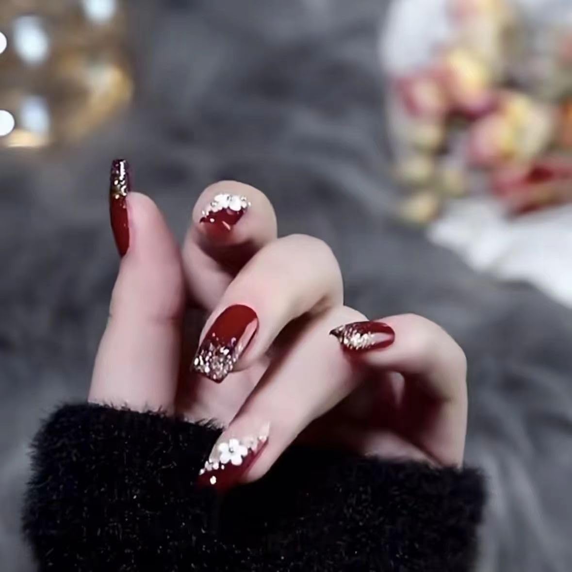 Elegant Maroon Nail Art Kit